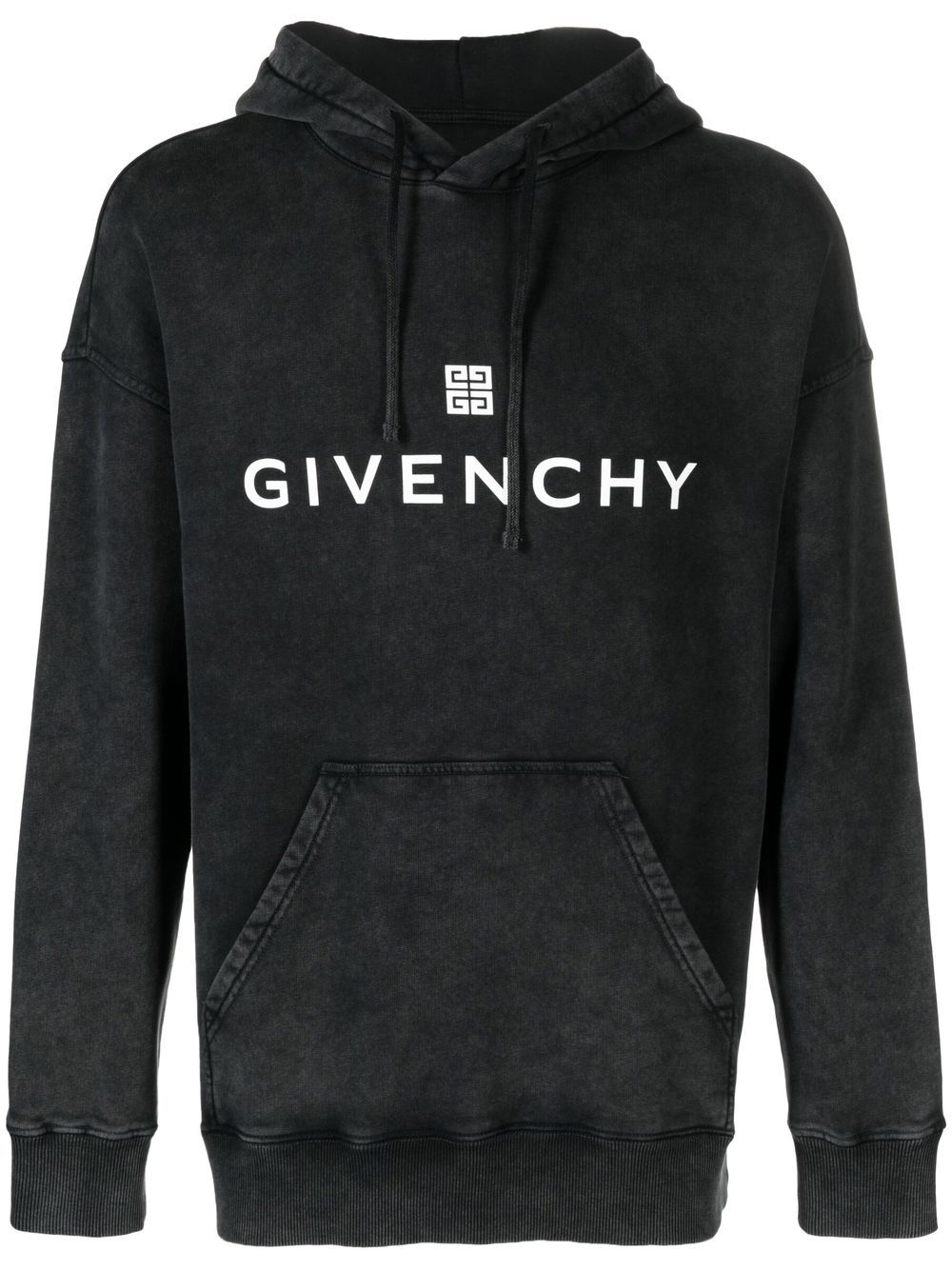 Givenchy logo印花抓绒连帽衫 - 灰色