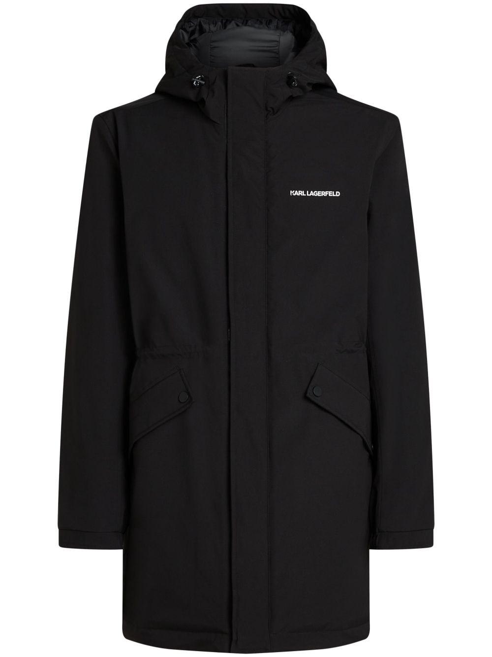 Karl Lagerfeld logo刺绣外套 - 黑色