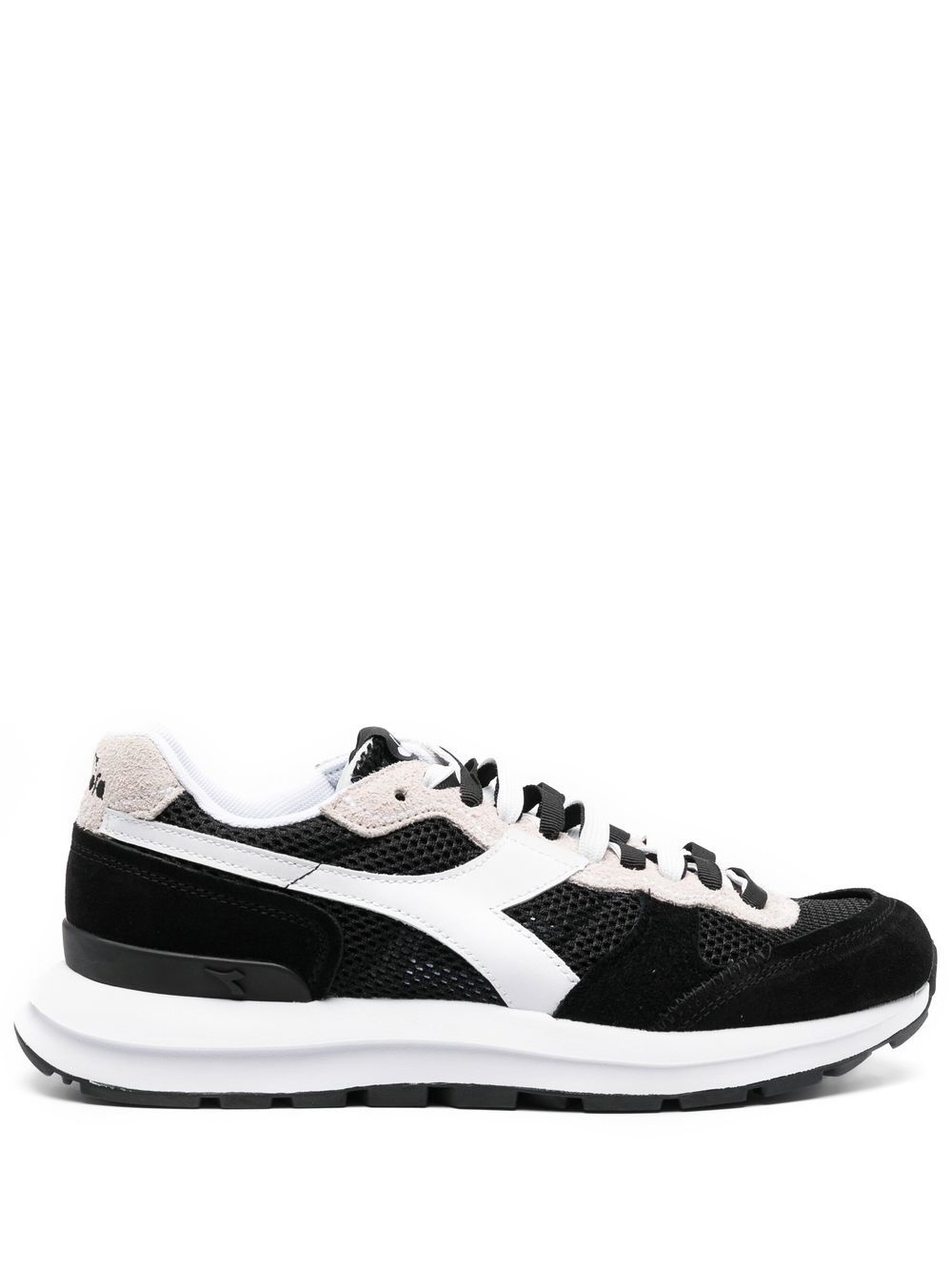 Diadora 绒面皮拼接运动鞋 - 黑色