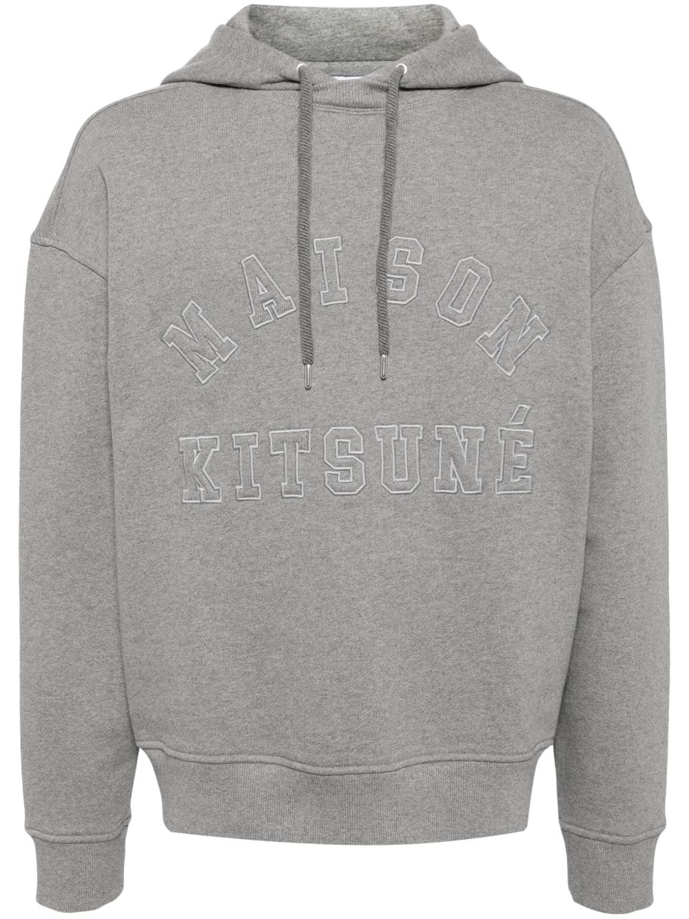 Maison Kitsuné logo刺绣棉连帽衫 - 灰色