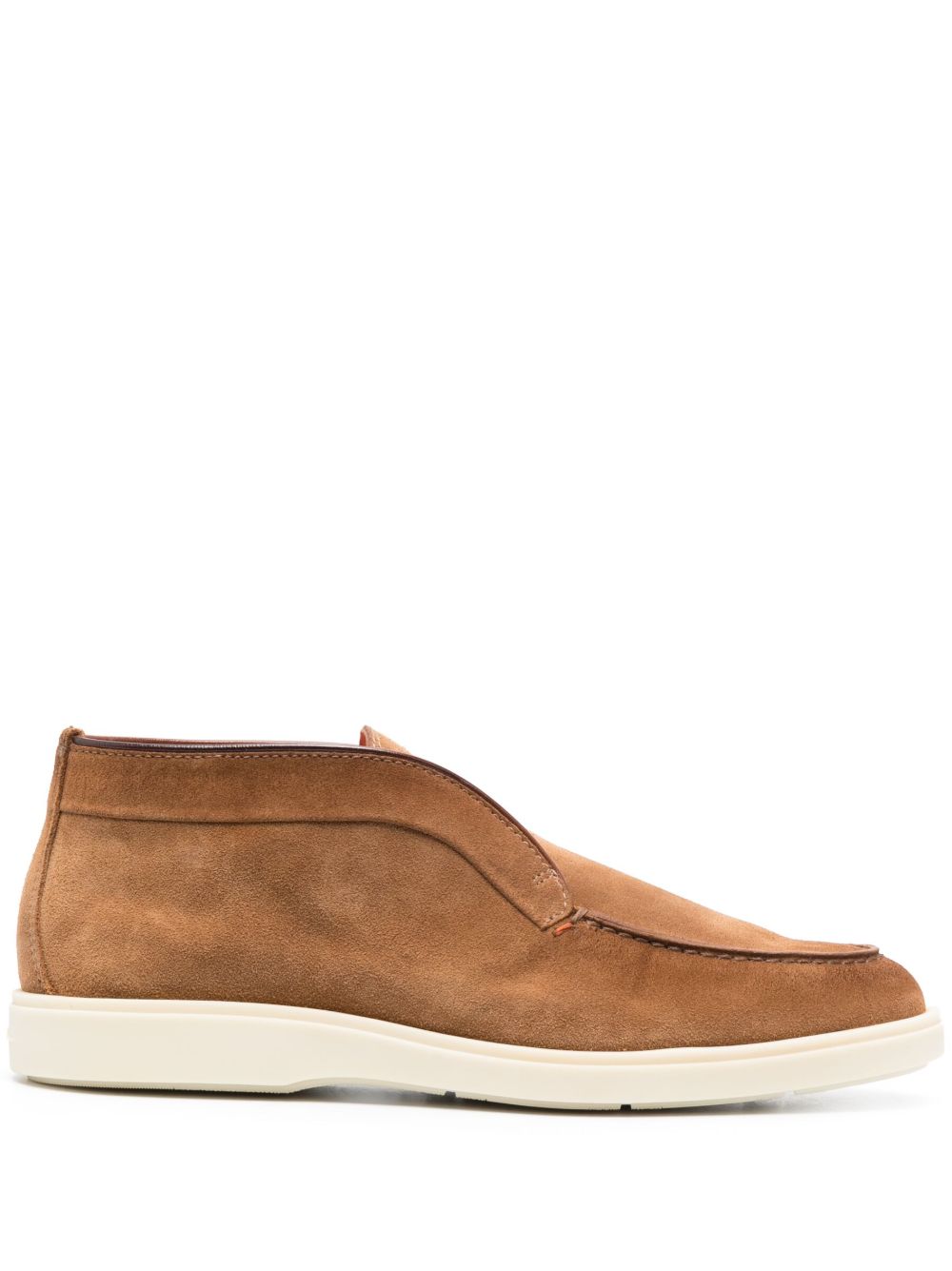 Santoni 套穿式绒面皮及踝靴 - 褐色