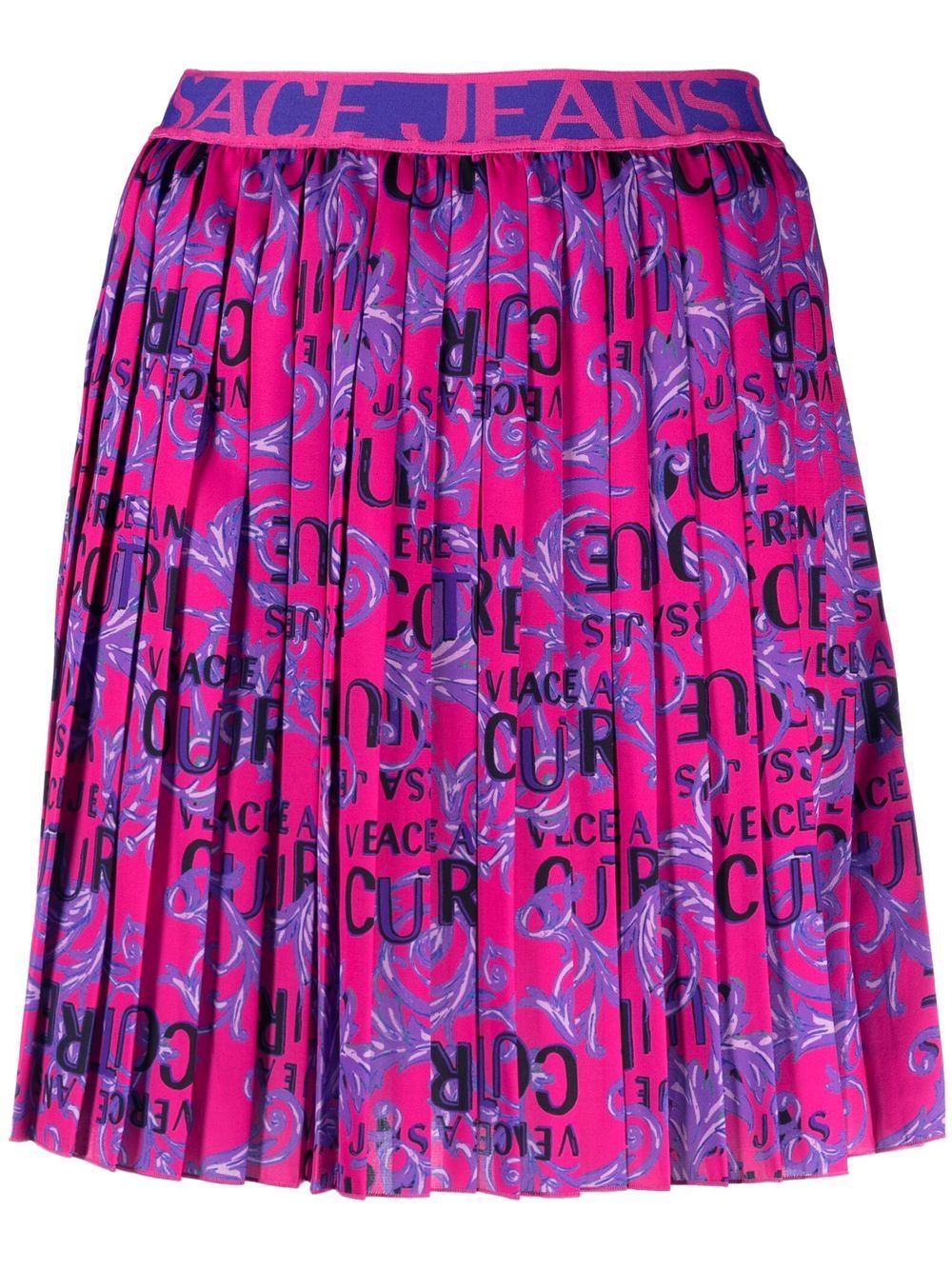 Versace Jeans Couture Logo Couture 百褶迷你半身裙 - 粉色