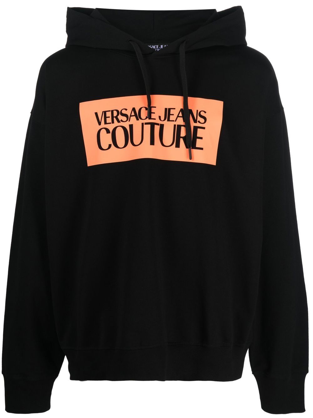 Versace Jeans Couture logo印花连帽衫 - 黑色
