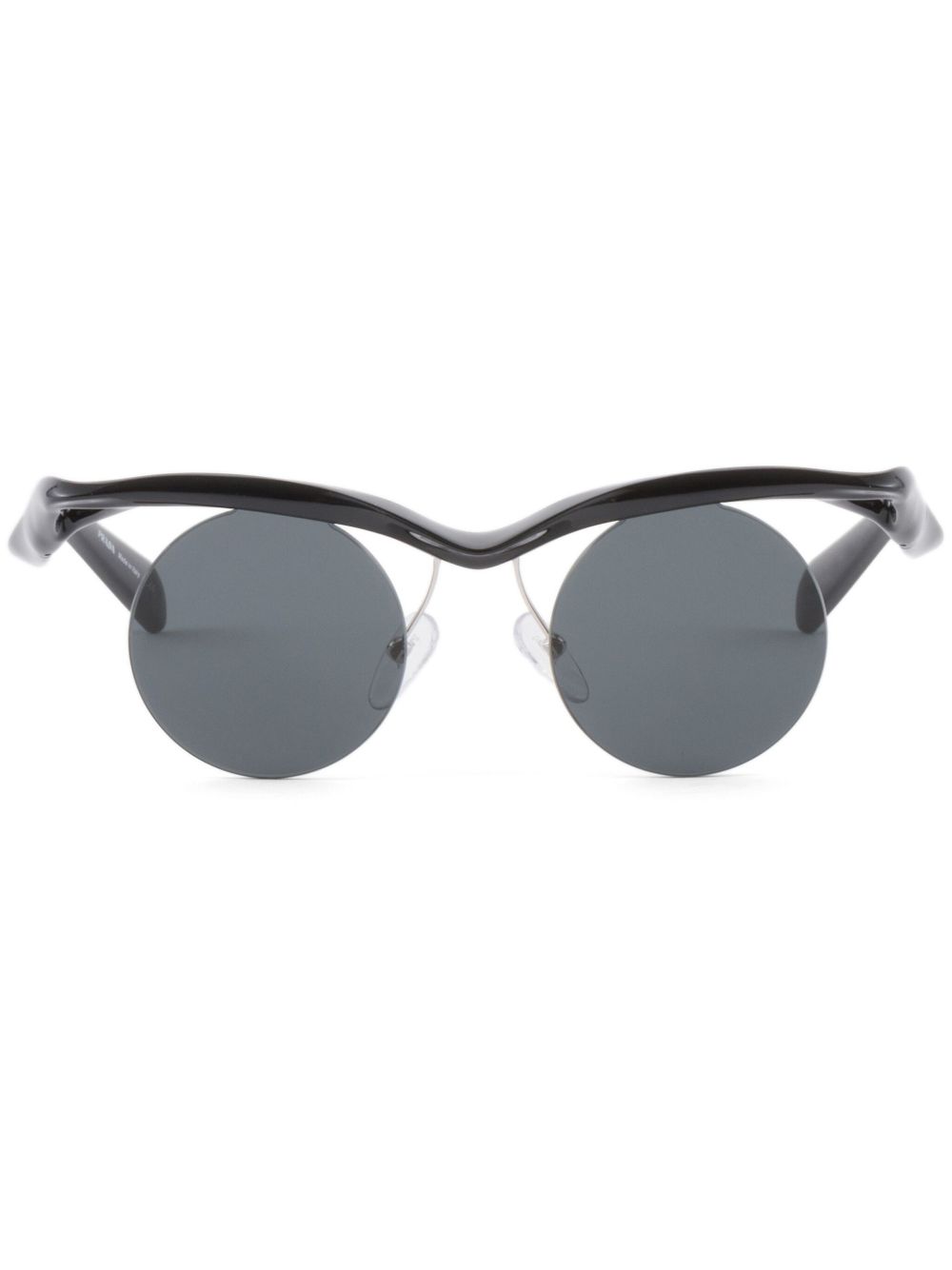 Prada Eyewear Runway 几何镜框太阳眼镜 - 灰色