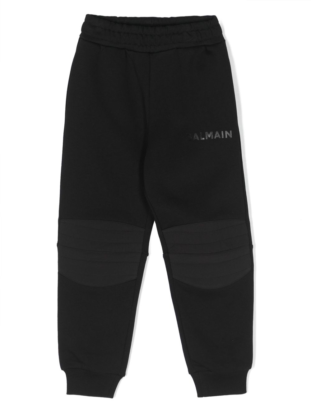 Balmain Kids logo印花棉长裤 - 黑色