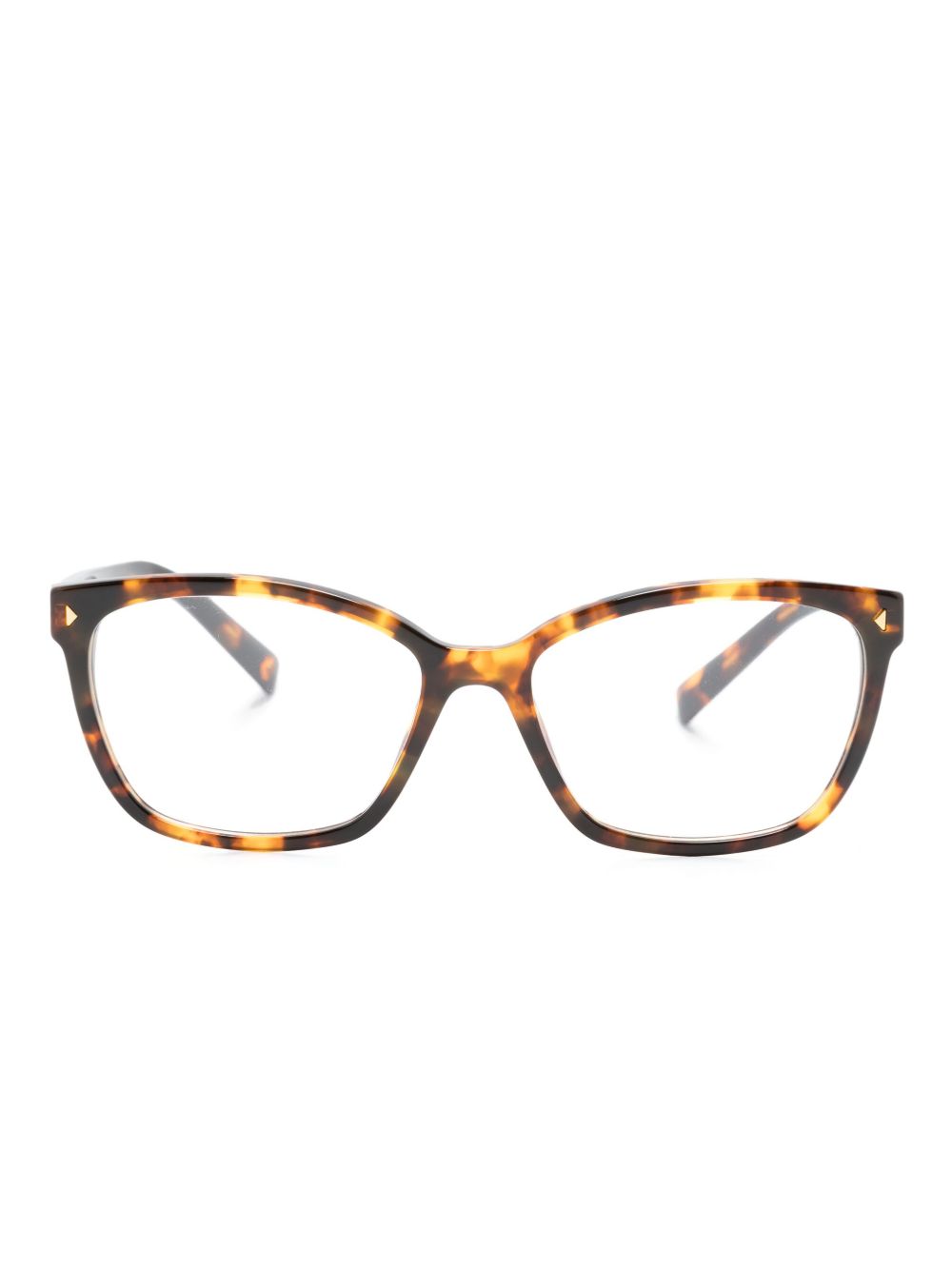 Prada Eyewear 玳瑁纹猫眼框眼镜 - 褐色