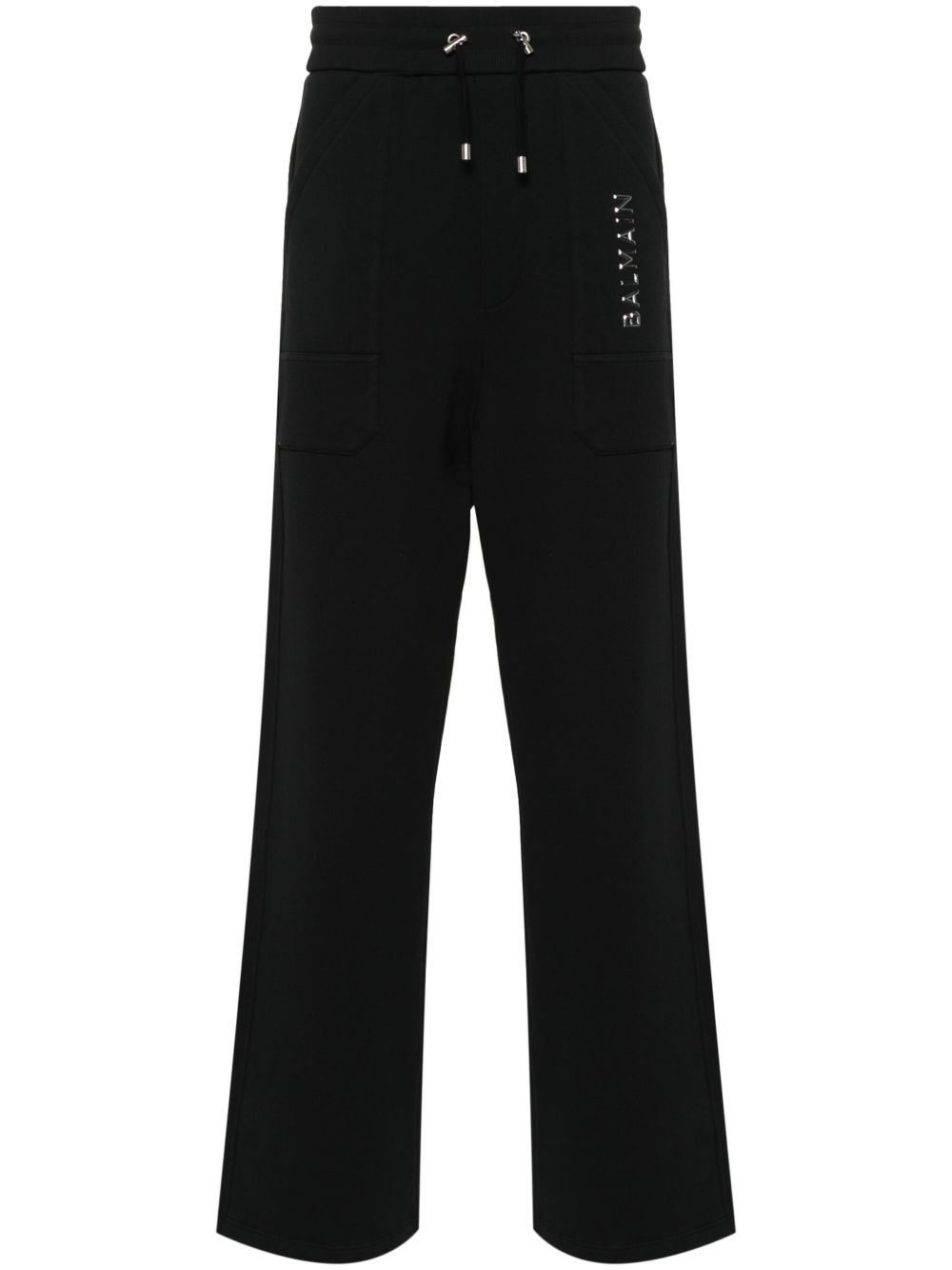 Balmain 阔腿棉运动裤 - 黑色