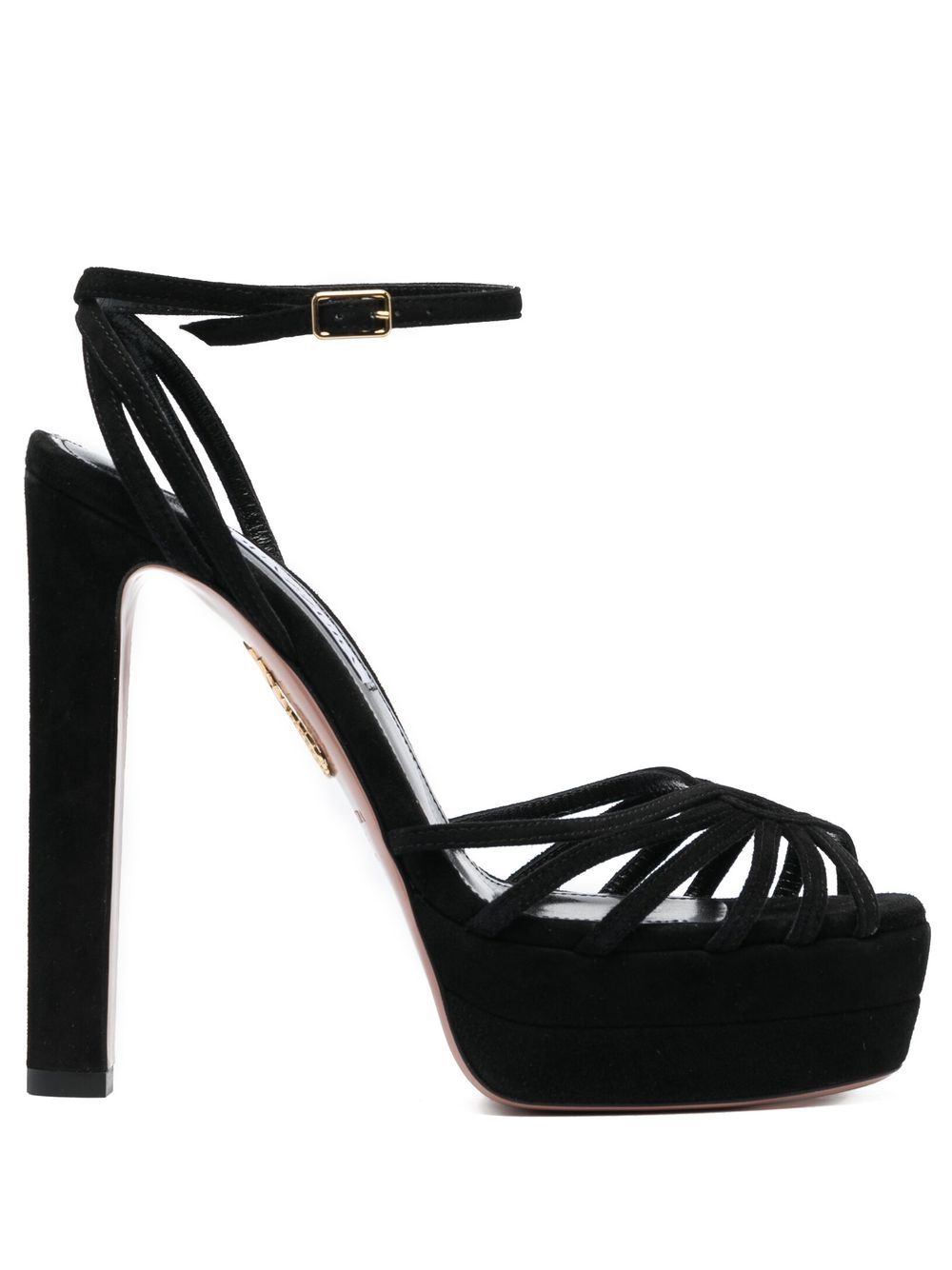 Aquazzura Flow Plateau 厚底高跟凉鞋 - 黑色