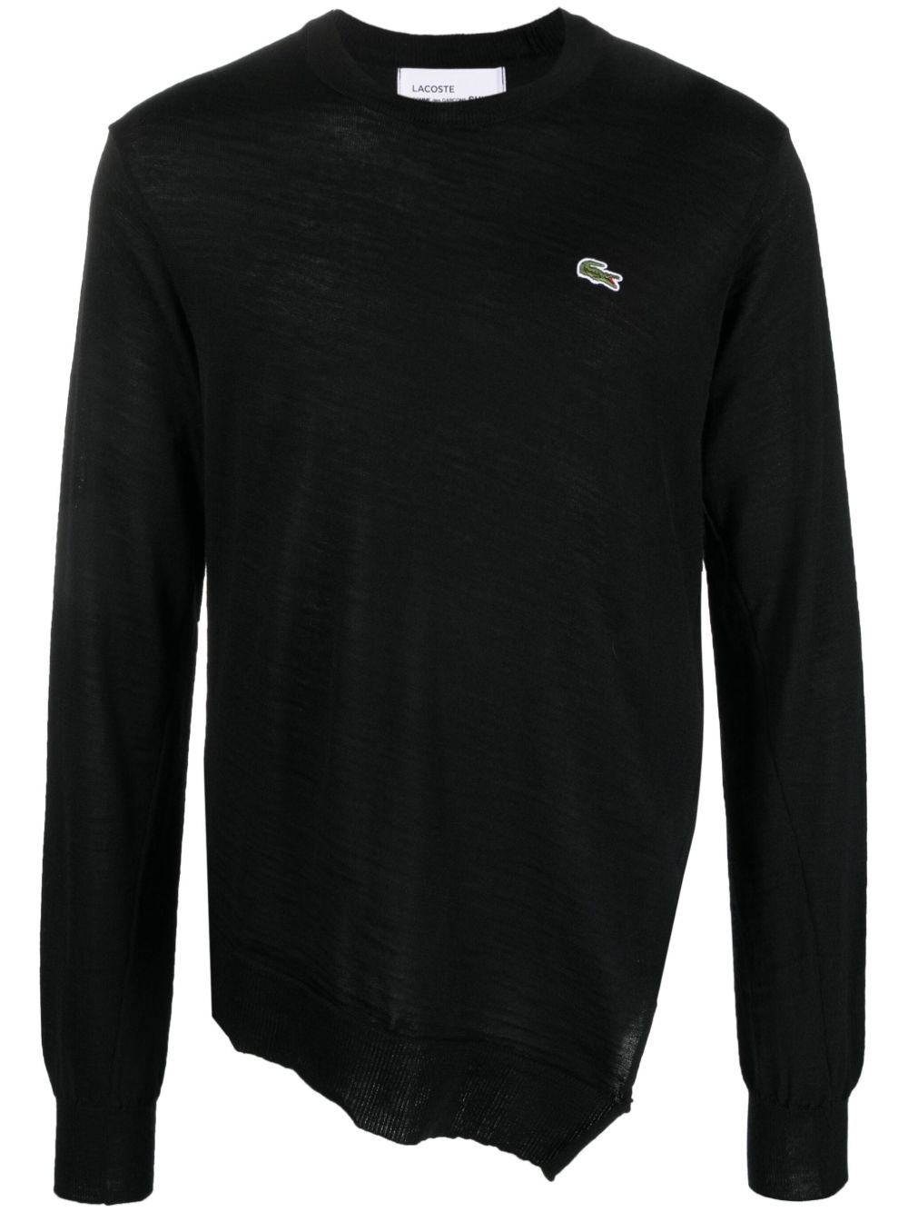 Comme Des Garçons Shirt x Lacoste logo刺绣羊毛毛衣 - 黑色
