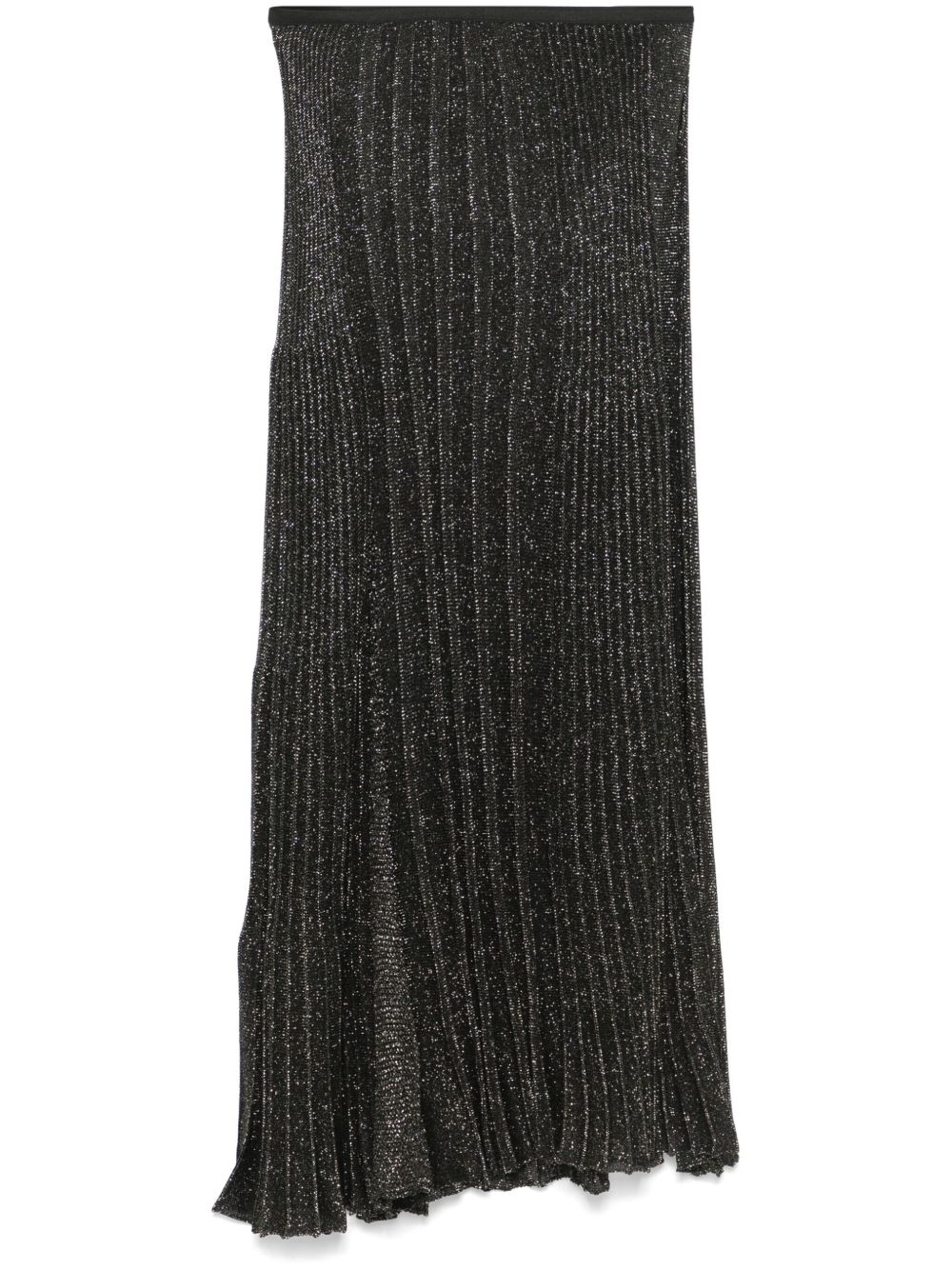 Roberto Collina Lurex Patched 迷你半身裙 - 黑色