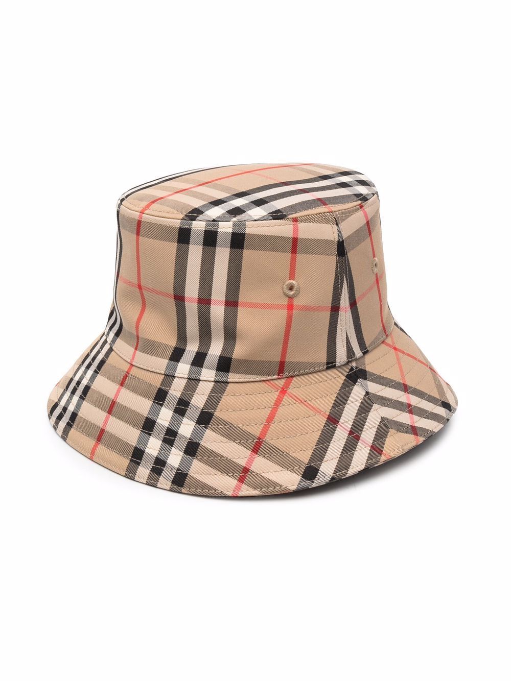 Burberry Kids 经典格纹渔夫帽 - 褐色