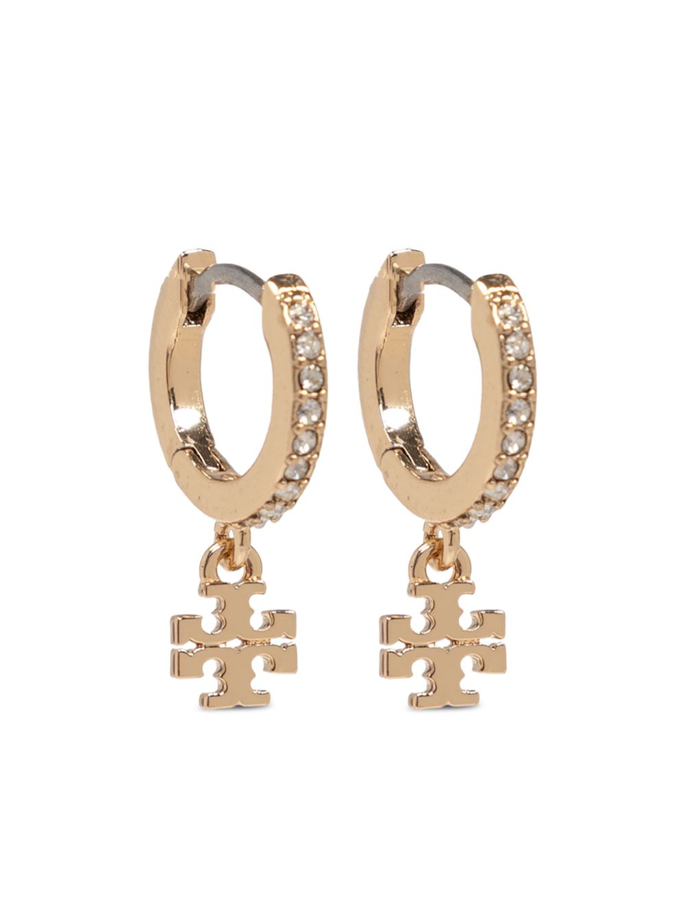 Tory Burch logo标牌耳环 - 金色