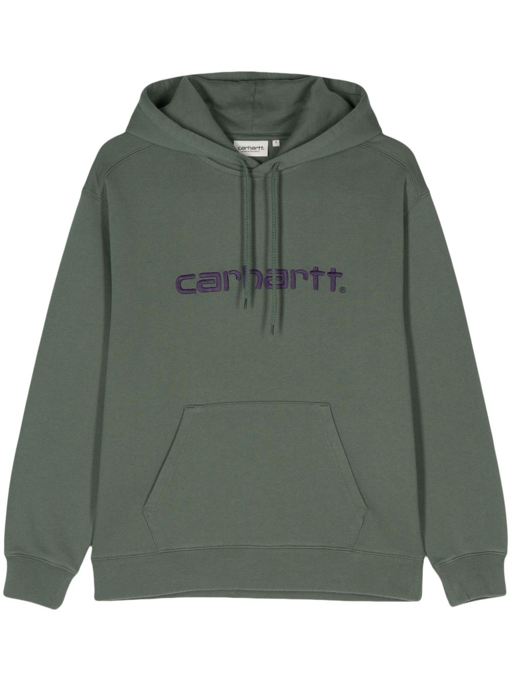 Carhartt WIP logo刺绣连帽衫 - 绿色