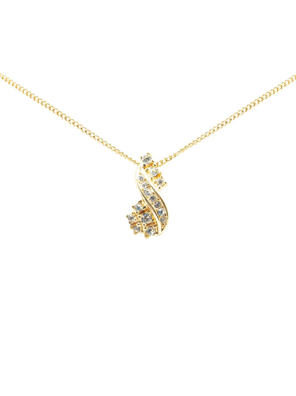 Christian Dior Pre-Owned 镀金水钻项链（1900年代典藏款） - 金色
