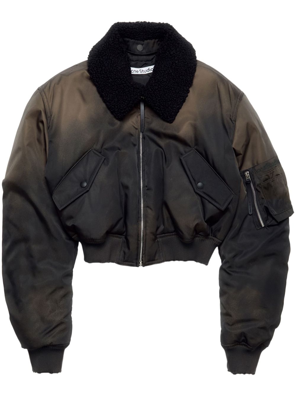 Acne Studios 可拆卸翻领飞行员夹克 - 褐色
