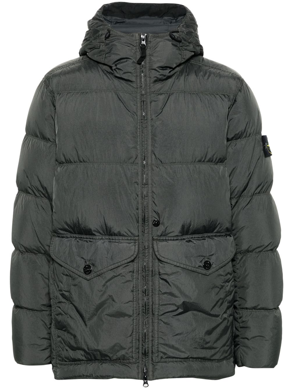 Stone Island 罗盘徽章蓬松夹克 - 灰色
