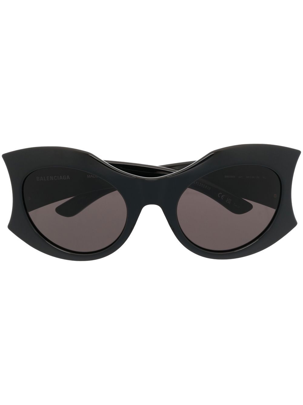 Balenciaga Eyewear Hourglass logo猫眼框太阳眼镜 - 黑色