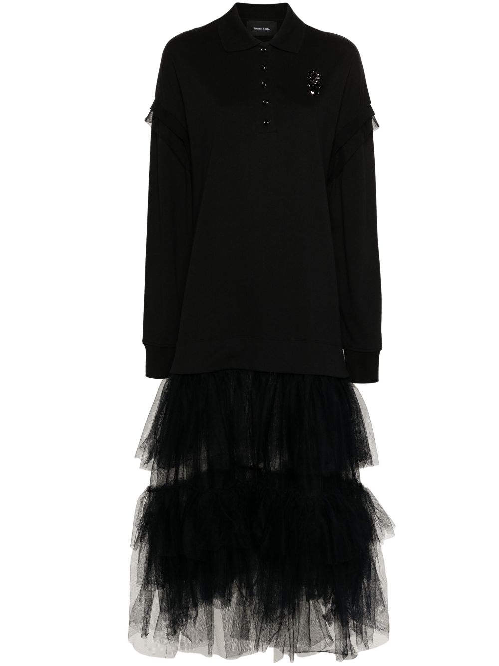 Simone Rocha 拼接设计连衣裙 - 黑色