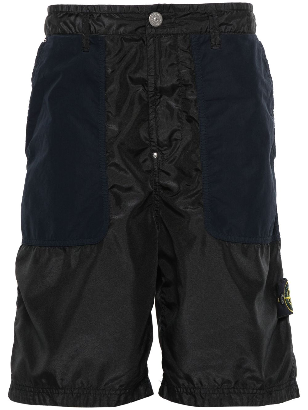 Stone Island 拼色工装短裤 - 蓝色