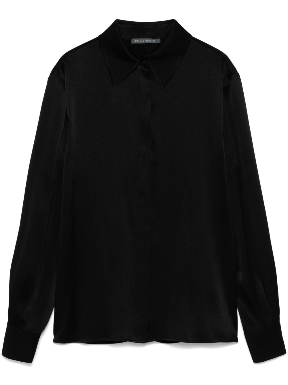 Alberta Ferretti 缎面衬衫 - 黑色