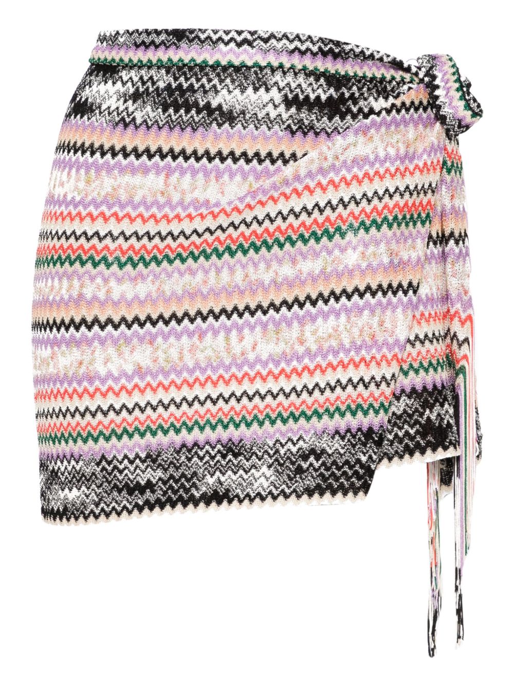 Missoni Z字形图案编织裹身式沙滩巾 - 紫色