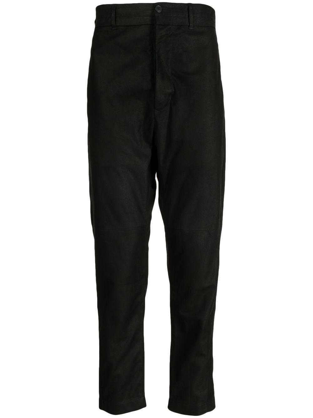 Ann Demeulemeester 皮质露踝裤 - 黑色