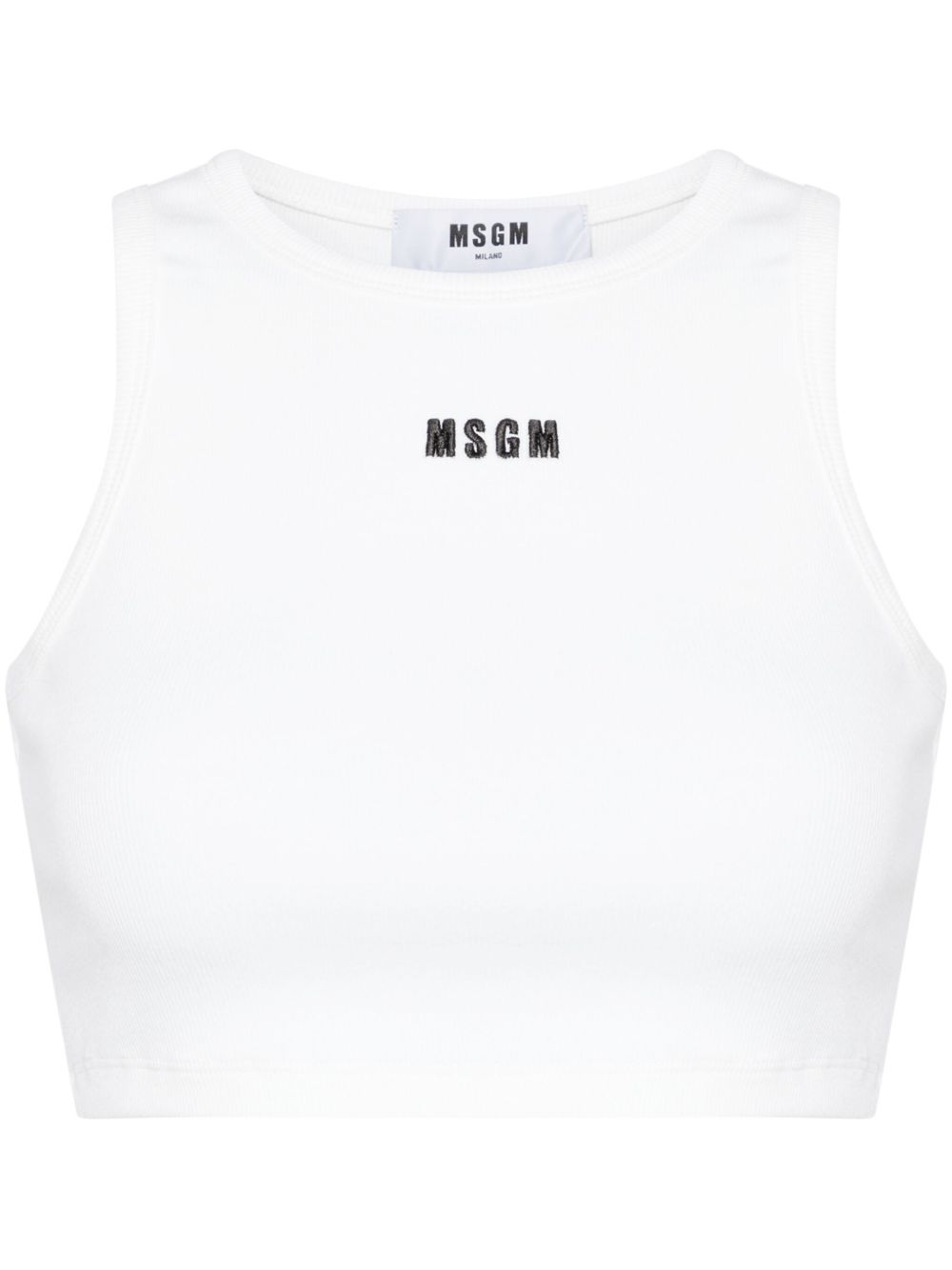 MSGM logo刺绣短款上衣 - 白色