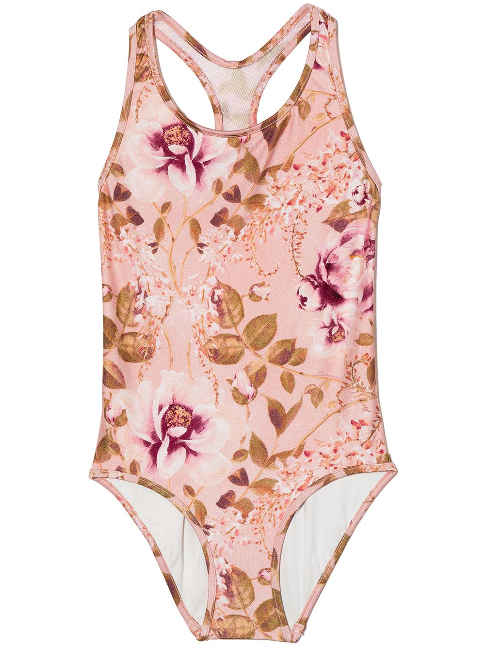 ZIMMERMANN Kids 花卉印花连体泳衣 - 粉色