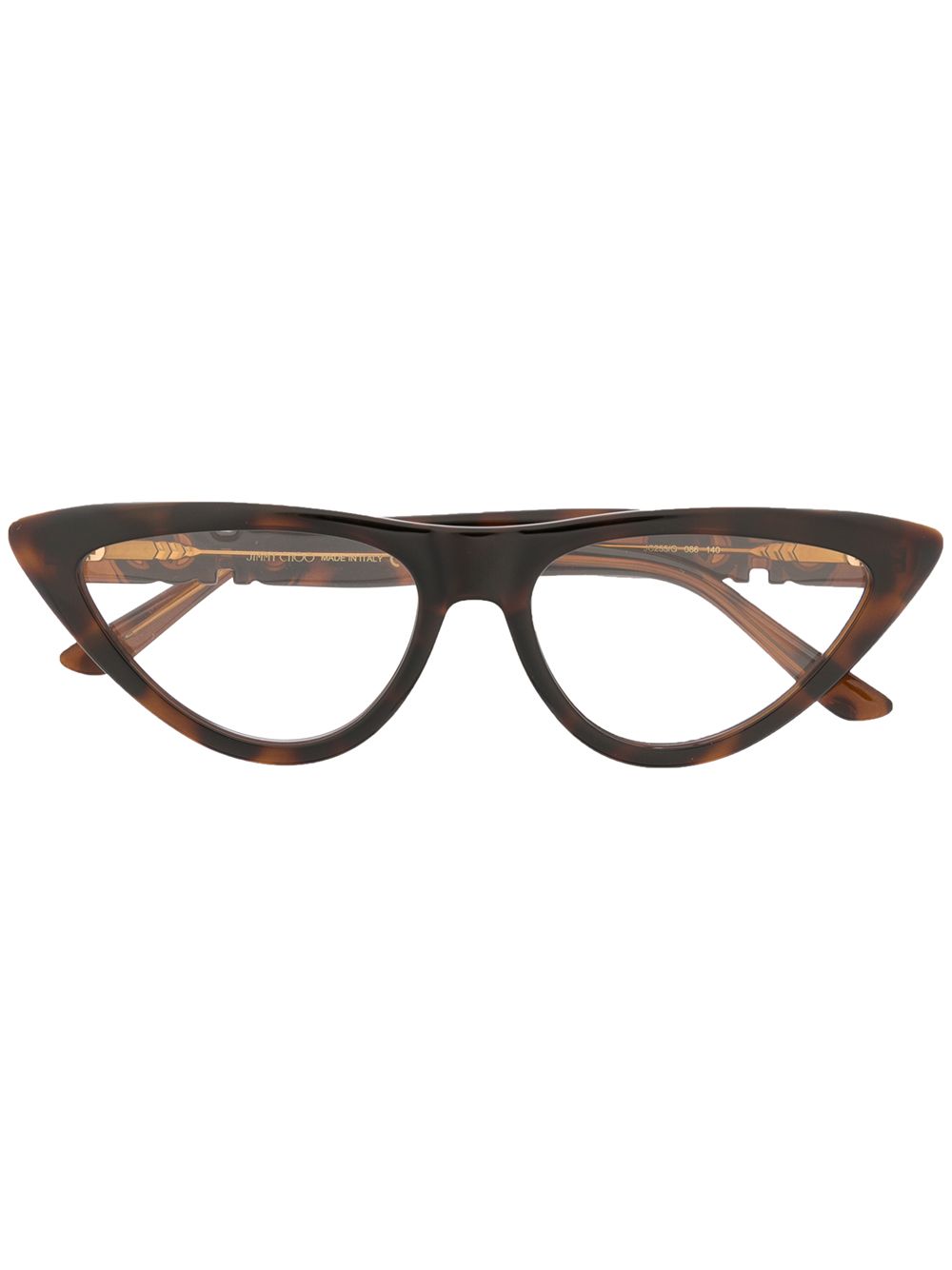 Jimmy Choo Eyewear 周仰杰 超大logo镜腿眼镜 - 褐色
