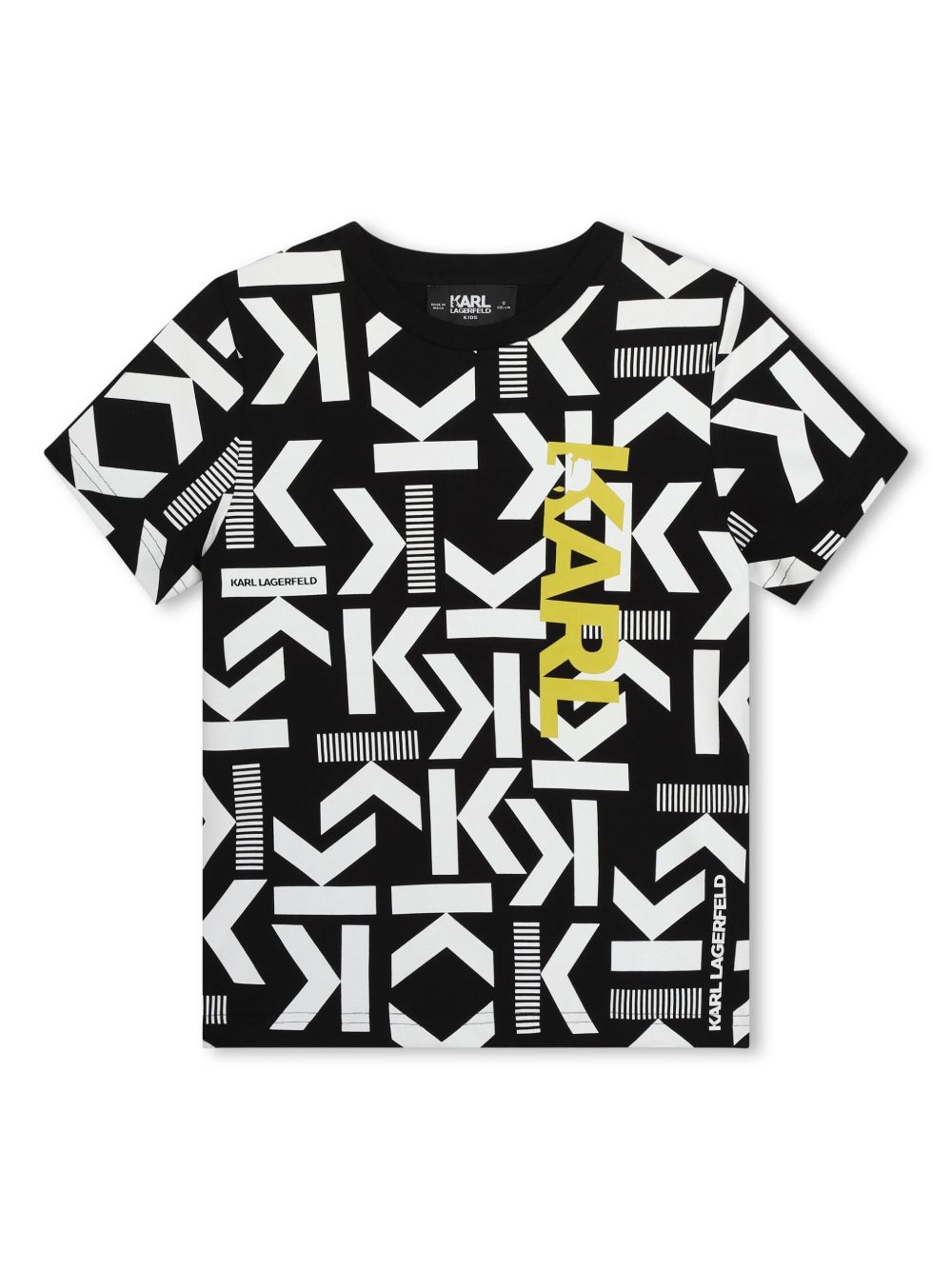 Karl Lagerfeld Kids logo印花棉T恤 - 黑色