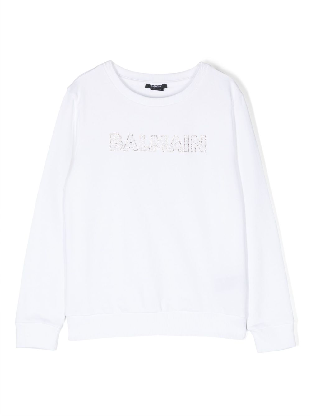 Balmain Kids 水钻logo卫衣 - 白色