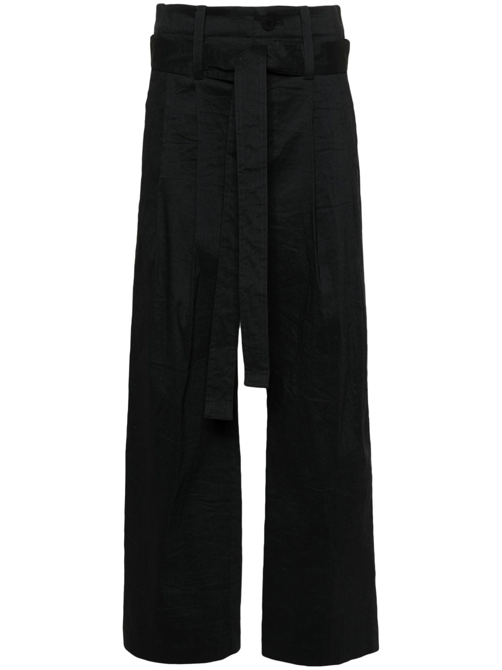 Issey Miyake Shaped Membrane 阔腿长裤 - 黑色