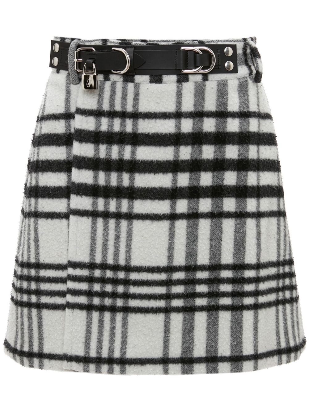 JW Anderson 格纹拉绒A字半身裙 - 白色
