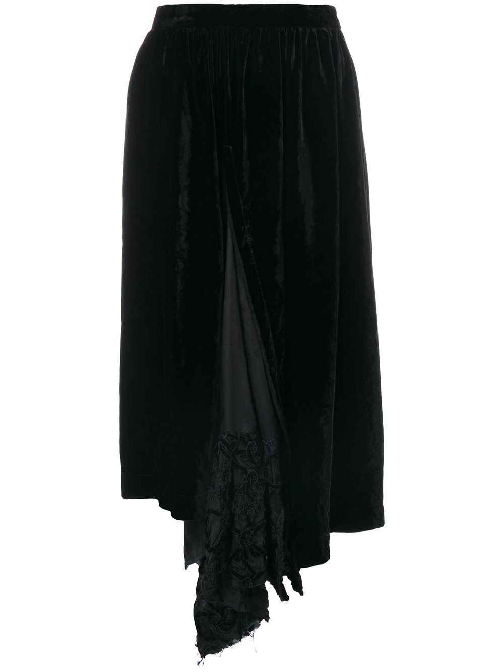 Comme Des Garçons Pre-Owned 古着不对称下摆七分裤 - 黑色