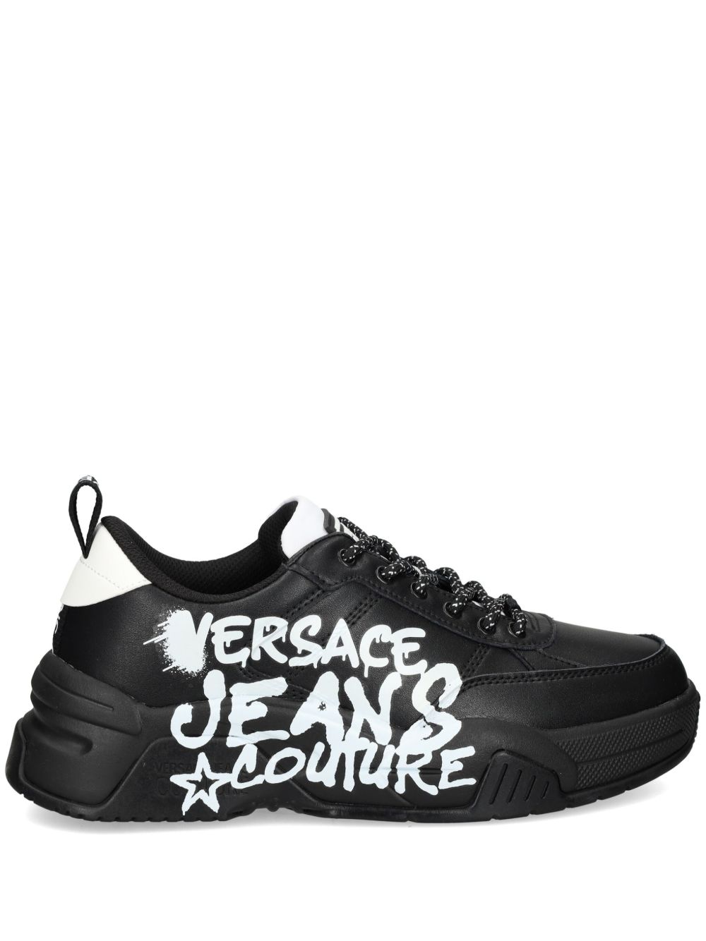 Versace Jeans Couture logo印花运动鞋 - 黑色