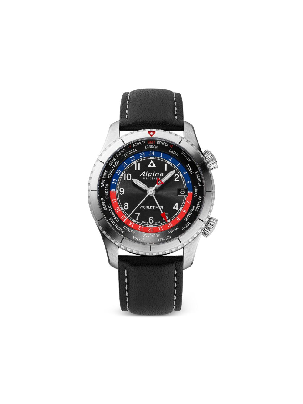 Alpina Startimer Pilot Quartz Worldtimer 41毫米腕表 - 黑色