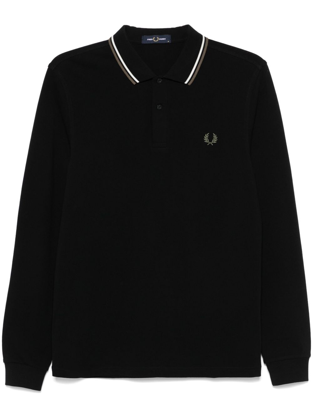 Fred Perry logo刺绣polo衫 - 黑色