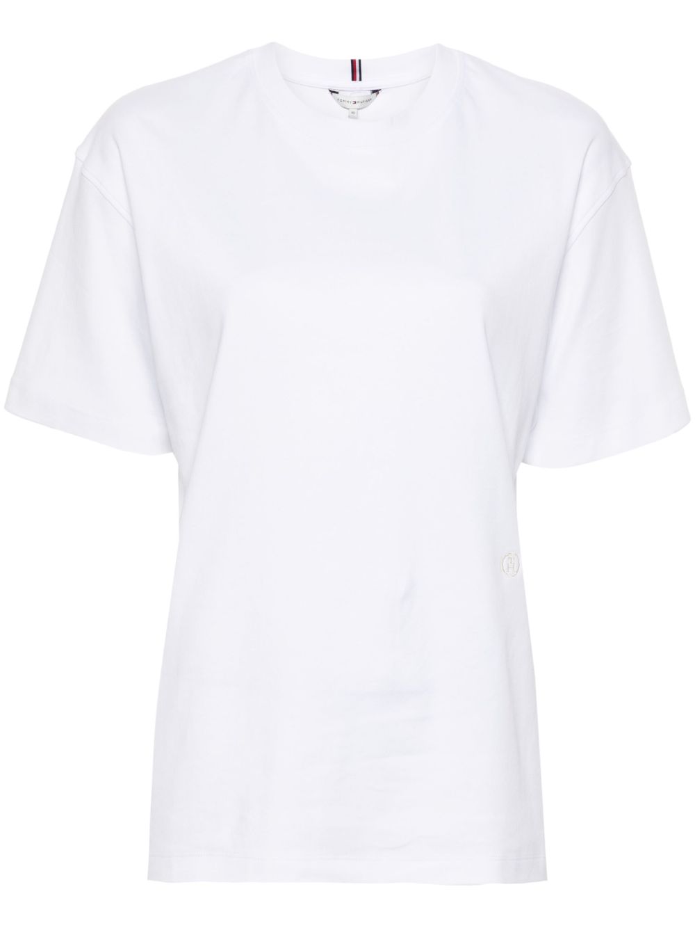 Tommy Hilfiger logo刺绣棉T恤 - 白色