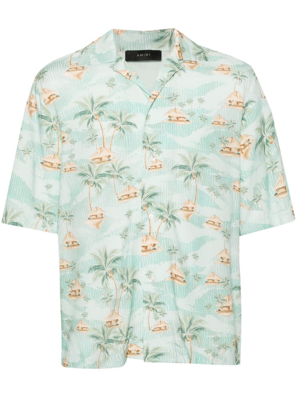 AMIRI Repeat Palm Camp 衬衫 - 绿色