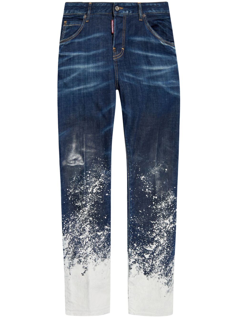 DSQUARED2 泼漆效果牛仔裤 - 蓝色