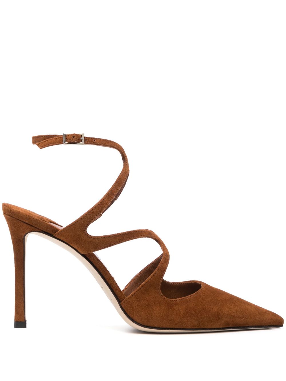 Jimmy Choo Azia 尖头绒面皮高跟鞋 - 褐色