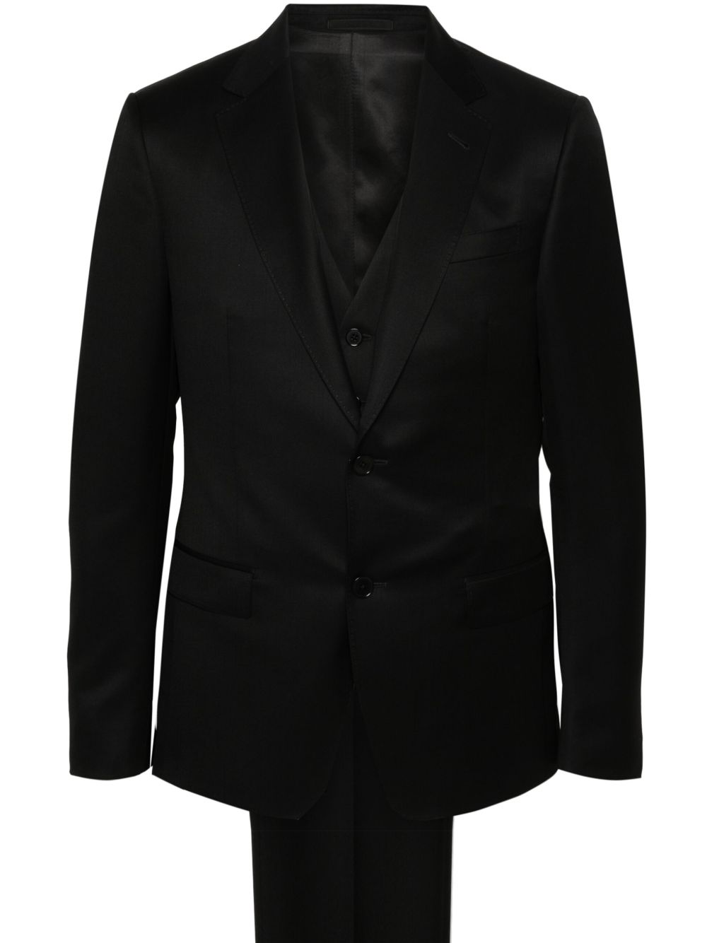 Zegna 单排扣西装套装 - 黑色