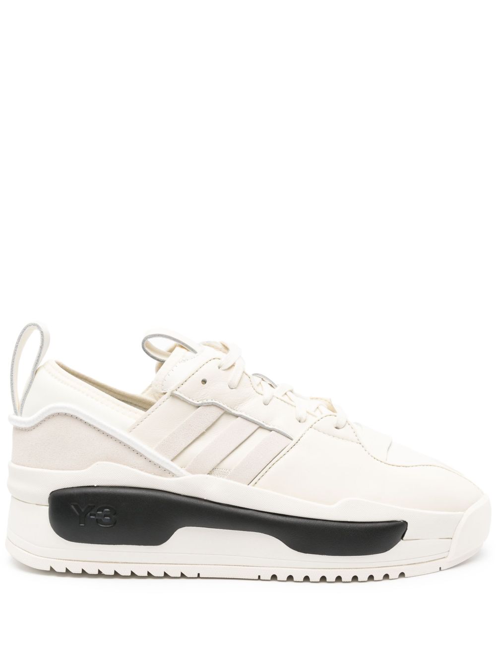 Y-3 Rivalry 拼接皮质运动鞋 - 白色
