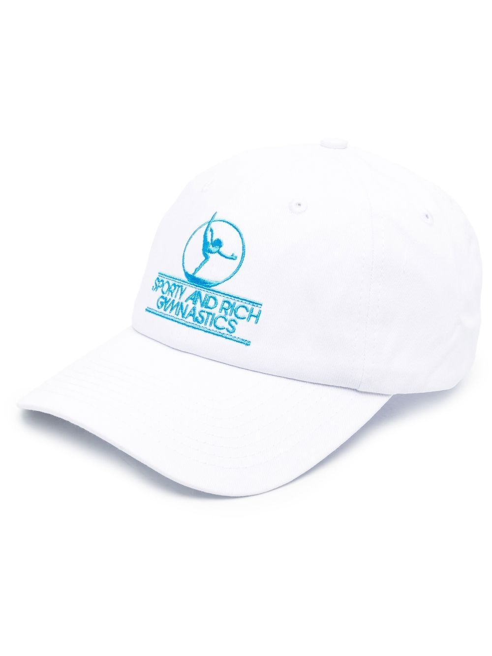 Sporty & Rich logo刺绣棒球帽 - 白色