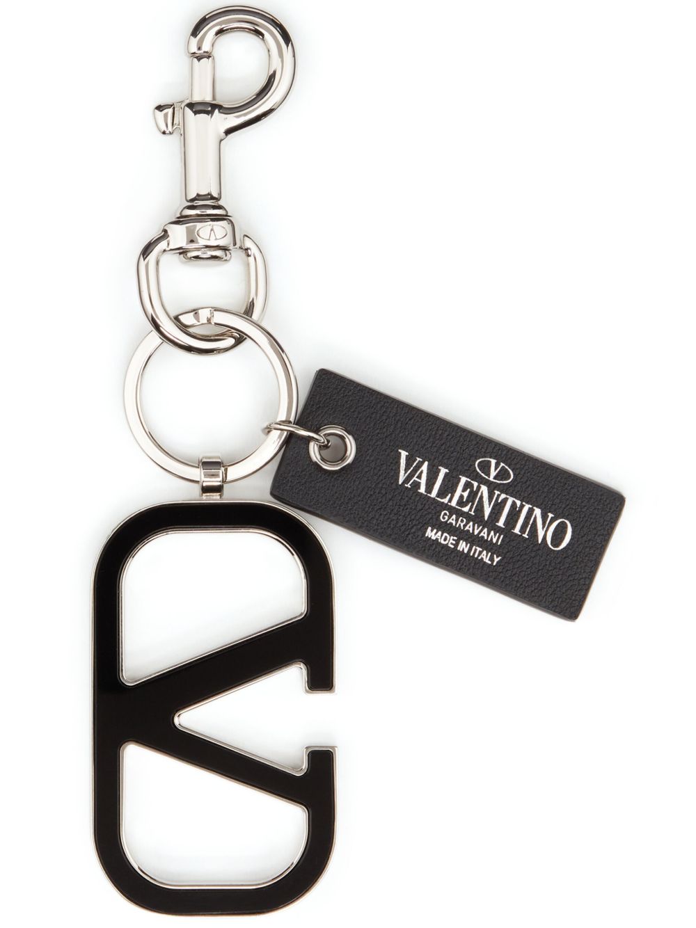 Valentino Garavani VRing logo 钥匙扣 - 黑色