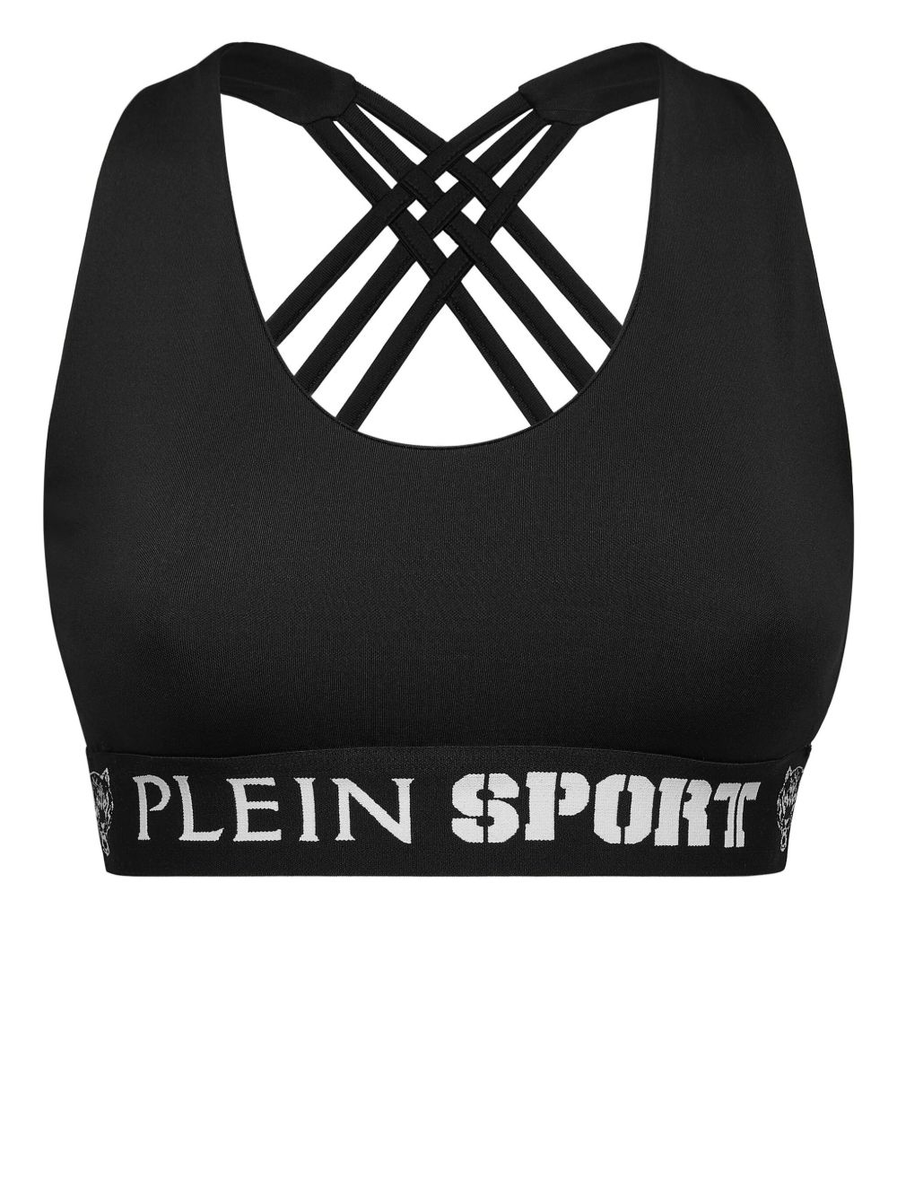 Plein Sport logo底围运动文胸 - 黑色