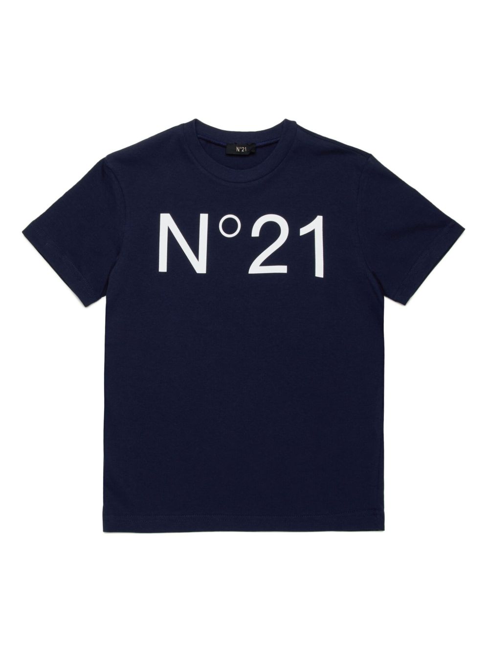 Nº21 Kids logo印花棉T恤 - 蓝色