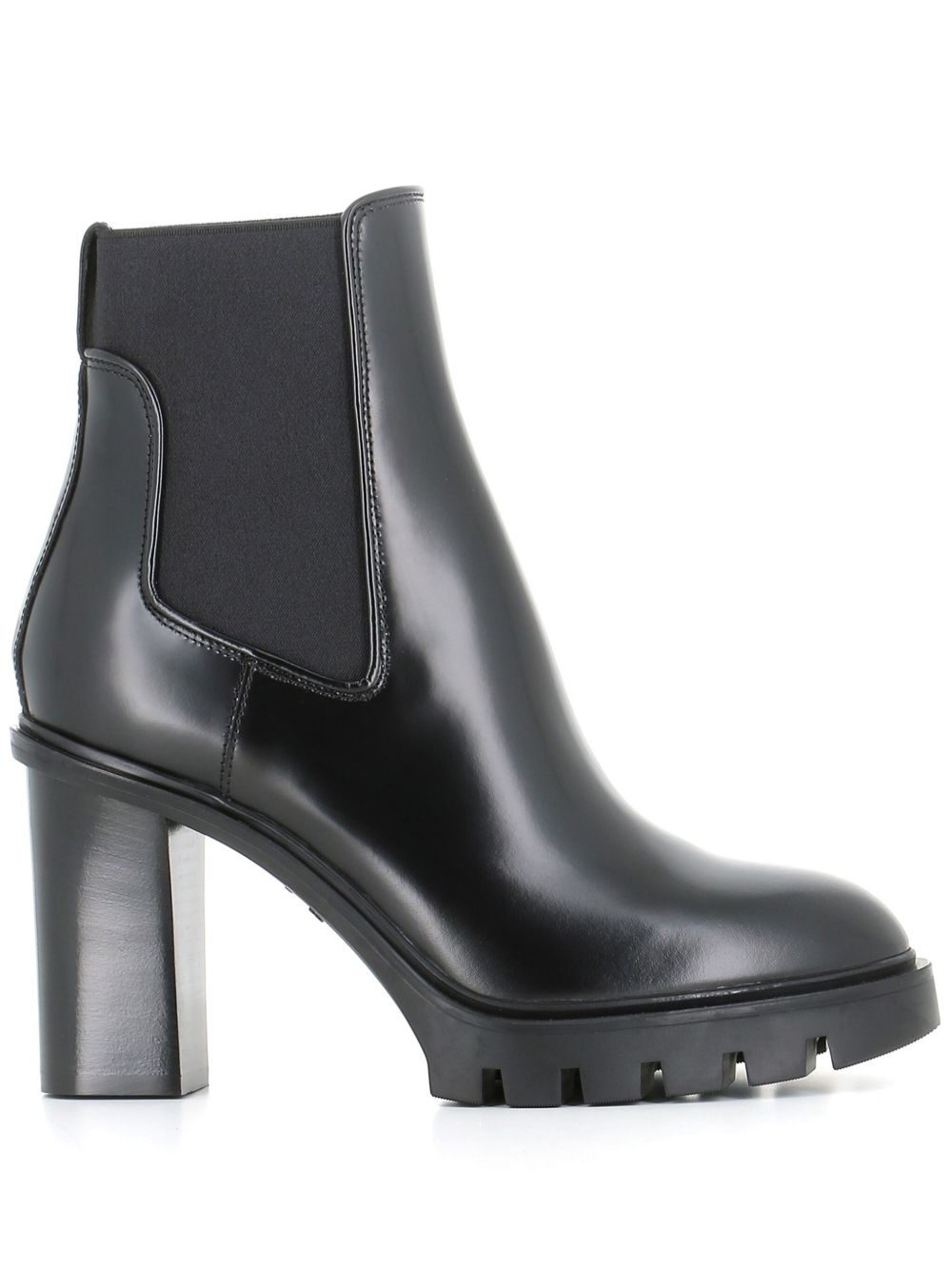 Santoni 高跟及踝皮靴（10厘米） - 黑色