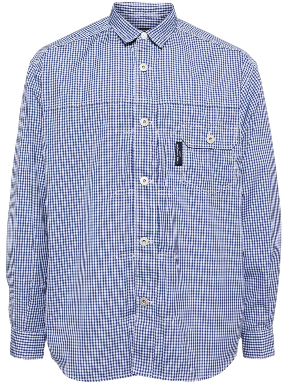 Comme des Garçons Homme 格纹图案棉衬衫 - 蓝色