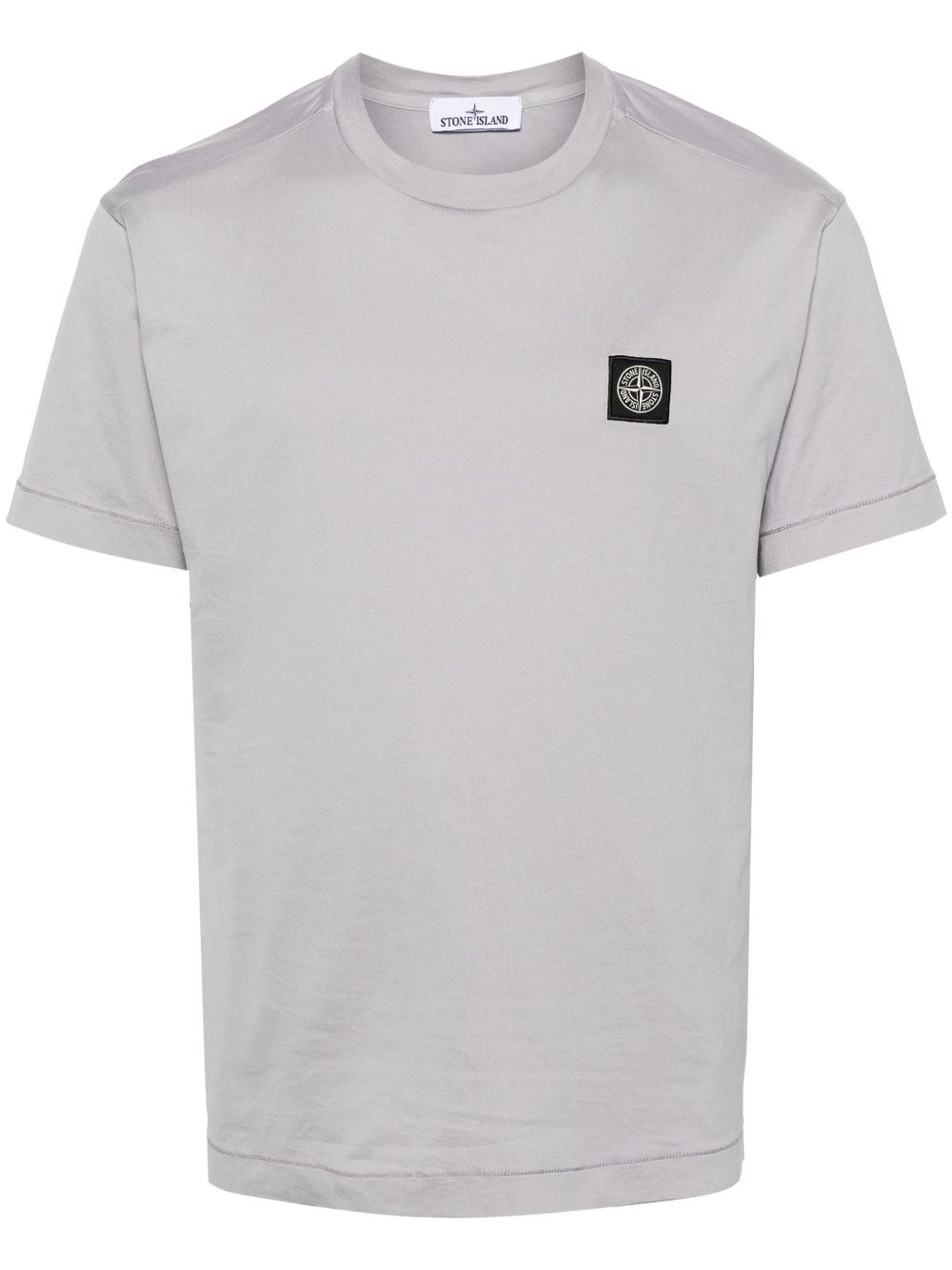 Stone Island logo贴花棉T恤 - 灰色